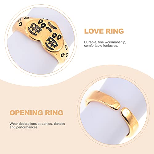 Healvian 1 Satz Verstellbare Finger Ringe Mit Crying Face Design Offene Ringe Gold Und Silber Für Damen Und Herren Geeignet Für Partys Und Tägliche Outfits 2 Stück Healvian 1 Satz Verstellbare Finger Ringe Mit Crying Face Design Offene Ringe Gold Und Silber Für Damen Und Herren Geeignet Für Partys Und Tägliche Outfits 2 Stück von Healvian