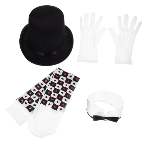 Healvian 1 Satz Zauberer verkleiden sich Requisite Zaubererhut Kostüm für Erwachsene Hüte Zylinder für Erwachsene Party verkleiden Zaubererkleid Stoff Black von Healvian