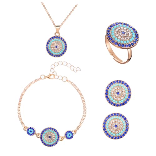 Healvian 1 Satz weibliches Schmuckset Blau Auge Halskette Ohrringe Ring-Kit Ring-Ketten-Kit Armband-Ketten-Kit zarter Damenschmuck exquisiter Halsschmuck Legierung Healvian 1 Satz weibliches Schmuckset Blau Auge Halskette Ohrringe Ring-Kit Ring-Ketten-Kit Armband-Ketten-Kit zarter Damenschmuck exquisiter Halsschmuck Legierung von Healvian