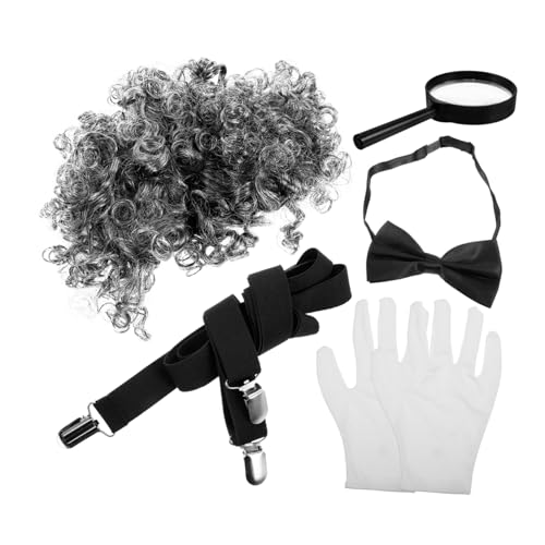 Healvian 1 Set Abschlussfeier Outfits Fliege Kostüme Accessoires Für Männer Perücken Kleidung Für Männer Cosplay Perücke Professor Kostüm Für Cosplay Professor Herrenperücke von Healvian