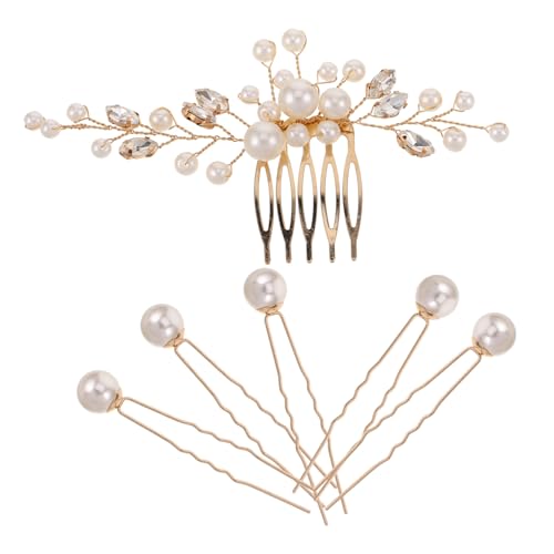 Healvian 1 Set Haarnadelkamm Set Haarspange Hochzeits Haarkamm Haarseitenkämme Haarkämme Für Frauen Zubehör Brautjungfern Haarschmuck Strass Haarkamm Vintage Haarkämme Weiße Perle von Healvian