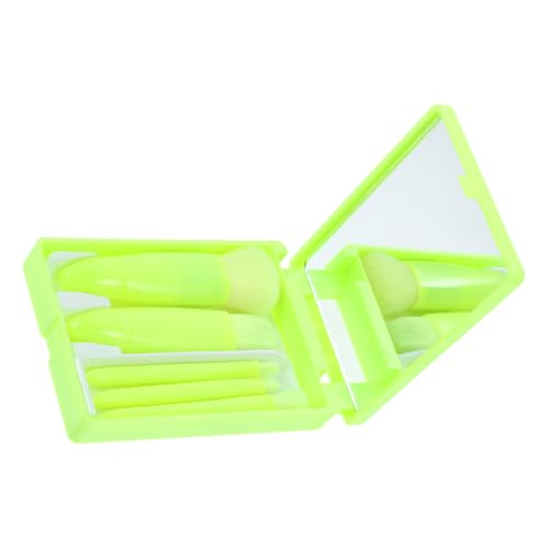 Healvian Tragbares Make-up-pinselset Für Damen 6-teiliges Mini-pinselset Mit Spiegel Und Etui Perfekt Für Grundierung Rouge Lidschatten von Healvian