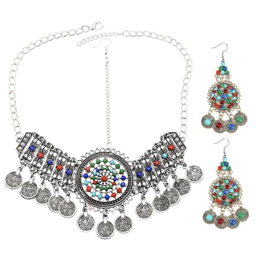 Healvian 1 Set Retro Kopfbedeckung Ohrringe Damen Halsketten Braut Kopfschmuck Schmuck Karneval Ohrringe Stirn Kopfbedeckung Haarschmuck Dekoratives Stirnband Vintage Ohrring Healvian 1 Set Retro Kopfbedeckung Ohrringe Damen Halsketten Braut Kopfschmuck Schmuck Karneval Ohrringe Stirn Kopfbedeckung Haarschmuck Dekoratives Stirnband Vintage Ohrring von Healvian