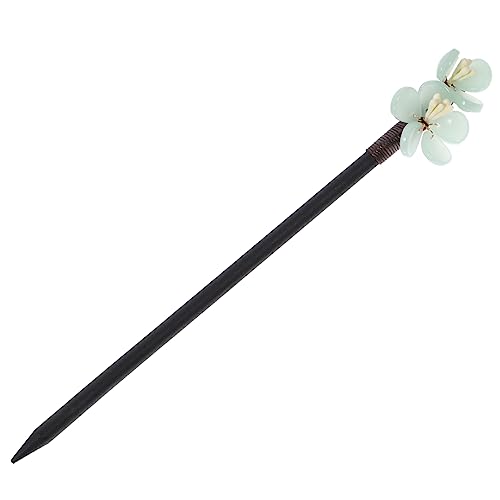 Healvian Holz Haarnadel Grün Vintage Handgemacht Chinesisch Haarstäbchen Klassisch Haarspange Für Mitteldickes Langes Haar Retro Haar Styling Tool Perlen Blumen Design von Healvian