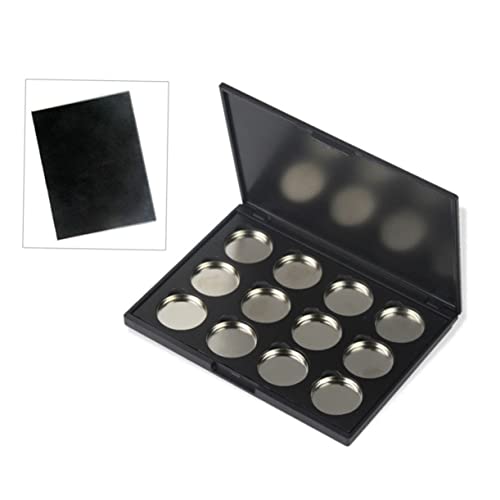 Healvian 1stück Leere Lidschatten-palette Fächer Aus Kunststoff Mit Magnetverschluss Praktischer Organizer Für Blush Puder Und Foundation Für Diy-kosmetikaufbewahrung Schwarz von Healvian