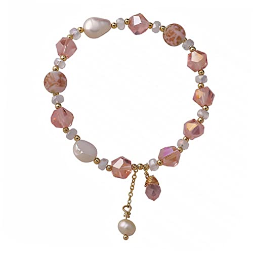 Healvian 1 Stück Armband mit Perlen Quasten Stilvolles Armband für Frauen Langlebiges Partys Hochzeiten Elegantes Design Sanftem Rosa von Healvian