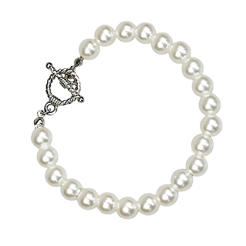 Healvian 1 Stück Barockperlen Armband für Damen Klassisches Design Handgefertigt für Partys und Alltag Hautfreundlich und Imitation Perlen Schmuck von Healvian