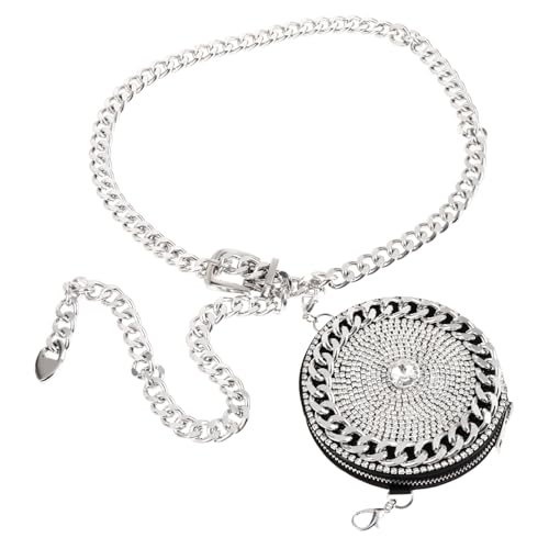Healvian 1 Stück Blitzbohrer Mini -Slitting -Tasche Mädchen Taille Dame Kreuzen Riementasche Kette Bauchtasche Gürteltasche Mit Strasssteinen Glitzer-gürteltasche Legierung Healvian 1 Stück Blitzbohrer Mini -Slitting -Tasche Mädchen Taille Dame Kreuzen Riementasche Kette Bauchtasche Gürteltasche Mit Strasssteinen Glitzer-gürteltasche Legierung von Healvian