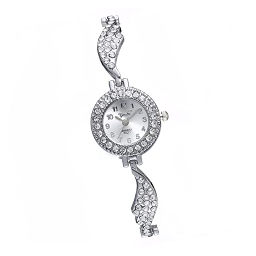 Healvian 1 Stück Damen Bangle Armbanduhr mit Strasssteinen Quarzuhr Silber für Verschiedene Anlässe Komfortabel für Freundinnen Familienmitglieder Healvian 1 Stück Damen Bangle Armbanduhr mit Strasssteinen Quarzuhr Silber für Verschiedene Anlässe Komfortabel für Freundinnen Familienmitglieder von Healvian