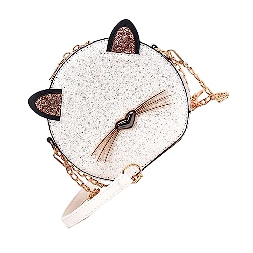 Healvian 1 Stück Damen Umhängetasche Cartoon Katzen Design Schultertasche PU mit Kettenriemen für Partys und Weiß Healvian 1 Stück Damen Umhängetasche Cartoon Katzen Design Schultertasche PU mit Kettenriemen für Partys und Weiß von Healvian