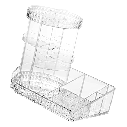 Healvian Drehbarer Kosmetik Organizer Kasten 1Stück Mehrschichtige Kosmetik Aufbewahrungsbox für Schreibtisch Praktischer Make Up Organizer für Zuhause Schlafzimmer Badezimmer von Healvian