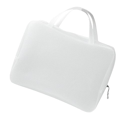 Healvian 1 Stück Eva wasserdichte Mesh Kosmetiktasche Weiß Tragbare Reißverschluss Waschtasche S für Reisen als Make Up Organizer Pencil Case oder Münztasche von Healvian