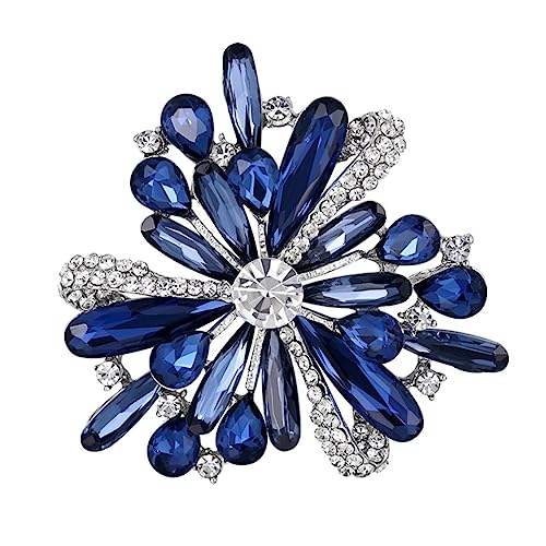 Healvian 1 Stück Farbige Kristallbrosche für Damen Blütenform Vielseitiges Bekleidungszubehör Hochzeiten Geburtstagsgeschenke Festliche Anlässe Langlebig für Kleidung Taschen Schals von Healvian