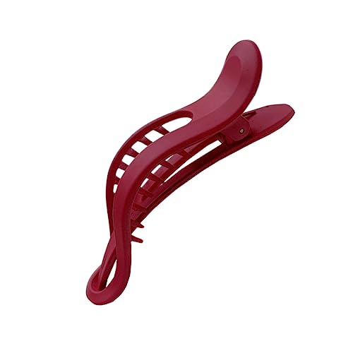 Healvian 1 Stück Große Haarklammer für Damen Praktische Haarklammer für Dickes Haar für Alltag und Beim Duschen Eleganter Haarclip Weinrot Einfaches und Klassisches Design von Healvian