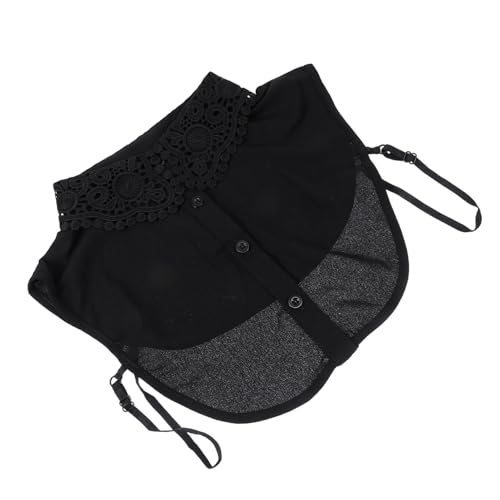 Healvian 1 Stück Hemd mit falschem Kragen abnehmbarer falscher Kragen Fälschung Chiffonbluse Kragenbluse pullunder damen halstuch herren Chiffon-All-Match-Kragen Chiffon Fake-Kragen Black von Healvian
