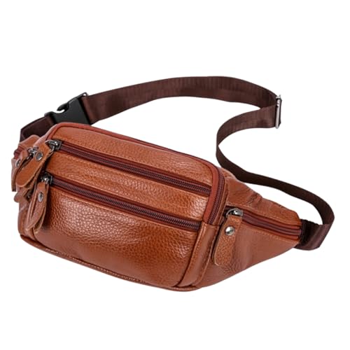 Healvian 1 Stück Herren Brusttasche Echtem Sling Bag Robuste Umhängetasche für Outdoor Aktivitäten für Reisen Shopping und Alltag Leicht und Diebstahlsicher von Healvian