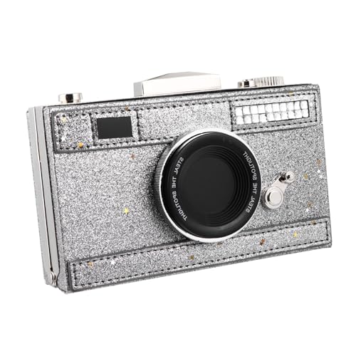 Healvian Kameratasche Umhängetasche in Kameraform PU mit Breitem Schultergurt Quadratische Fototasche für Frauen Großes Fassungsvermögen Tragbar und Kreativ von Healvian