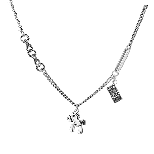 Healvian 1 Stück Kreative Halskette mit Pferdeanhänger Vintage Tier Schmuck für Frauen Dünne Langlebige Halskette für Partnerinnen Freundinnen oder Modisches Accessoire von Healvian