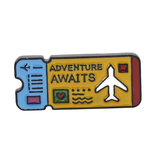 Healvian 1 Stück Lustige Anstecknadel mit Flugticket Design Brosche für Chic Ornament für Deko Use Studenten Freunde Gelb Healvian 1 Stück Lustige Anstecknadel mit Flugticket Design Brosche für Chic Ornament für Deko Use Studenten Freunde Gelb von Healvian