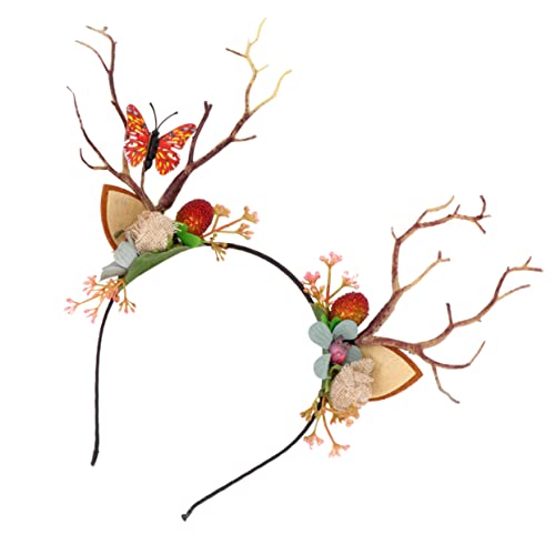 Healvian 1stück Antler Haarreifen Mit Vogel Und Beeren Zweigdesign Für Weihnachten Und Halloween Geeignet Für Mädchen Und Erwachsene Festliche Kopfbedeckung Für Partys Und von Healvian
