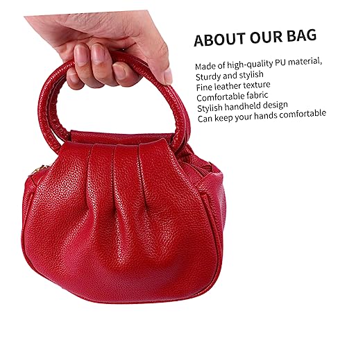 Healvian 1 Stück Mini Damen Handtasche PU Einfarbig Mode Münzbeutel mit Reißverschluss für Einkäufe und Alltag von Healvian