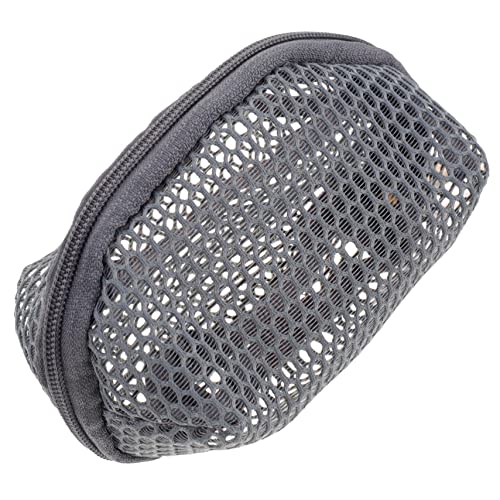 Healvian 1 Stück Mini Kosmetiktasche Netzgewebe Aufbewahrung für Make Up und Münzen für Damen Praktische und Stilvolle Geldbörse Tiefgrau von Healvian