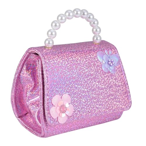 Healvian 1 Stück Mini Pearl Handtasche für Blumenmuster Kreative Umhängetasche Kette für Junge Mädchen Vielseitig und Leicht für Kita und Freizeit von Healvian