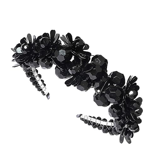 Healvian 1stück Glitzerndes Haarband Mit Perlen Und Kristallen Stilvolles Haarschmuck-accessoire Für Hochzeiten Und Besondere Anlässe Schwarz von Healvian