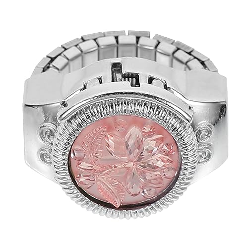 Healvian Ring Uhr Im Ringdesign Für Damen Dekorative Uhr Finger Mit Kreativem Rosendekor Mode Schmuck Stilvolle Und Langlebige Für Alltag von Healvian