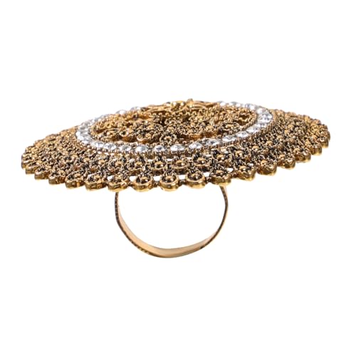 Healvian 1 Stück Runder Hohlring im Ethno Stil mit Funkelnden Details Extravaganter Fingerring für Damen Einzigartiger Schmuck für Besondere Anlässe Tragbar und Healvian 1 Stück Runder Hohlring im Ethno Stil mit Funkelnden Details Extravaganter Fingerring für Damen Einzigartiger Schmuck für Besondere Anlässe Tragbar und von Healvian