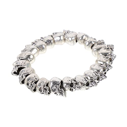 Healvian 1 Stück Skull Beads Armband für Halloween Trendiges Handgelenk für Männer und Frauen Einzigartiger Schmuck für Partys und Hip Hop Events und Auffällig von Healvian