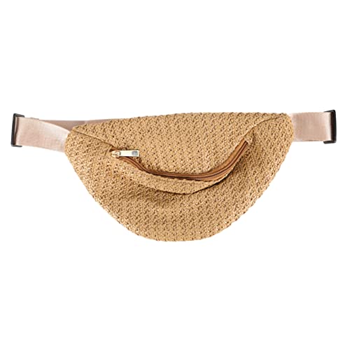 Healvian 1 Stück Stroh Gewebte Tasche Hippie Damen Raffia Stroh Hobo Taschen Strohtaschen Rattan Beige Sommer Gym Schlanke Taille Mini Tasche Dame Kleine Häkeltasche Strand von Healvian