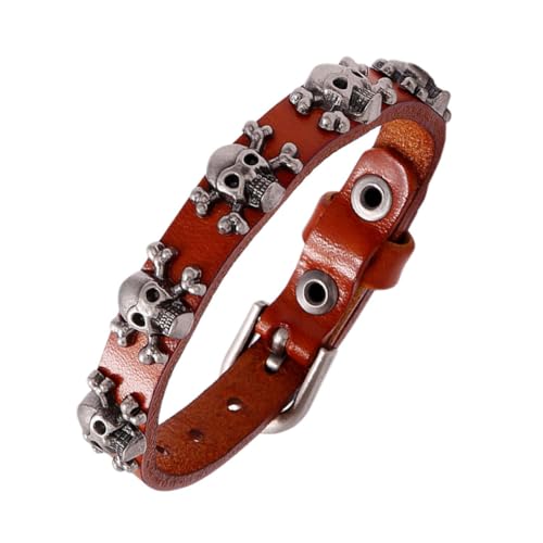 Healvian 1 Stück Style Adjustable Leather Bracelet für Herren und Damen Retro Armreif Langlebige Einfache Handkette für Freizeit Partys und Besondere Anlässe von Healvian