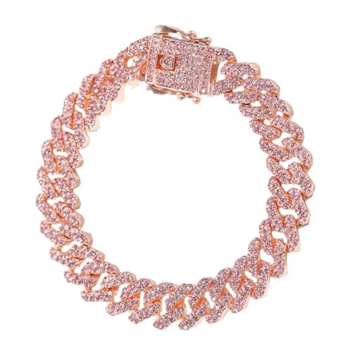 Healvian 1 Stück Stylisches Herrenarmband Legiertem Material mit Kubanischem Design Roségoldfarbenem Glitzer und Perfektes für Freunde und Familie von Healvian