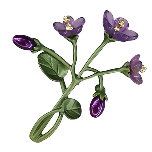 Healvian 1 Stück Violette Blumen Brosche für Damen Anstecknadel Robustem Legierungsmaterial für Kleidung Taschen Schals und Hüte für Partys und Feiern von Healvian