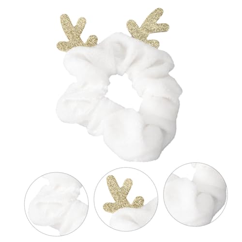 Healvian 1 Stück Weihnachten Darm Haargummis haarspange weihnachten weihnachts haarspangen Netz Echthaarverlängerungen für Frauen haarschmuck Haarseile aus Stoff Weihnachtshaarringe Weiß von Healvian