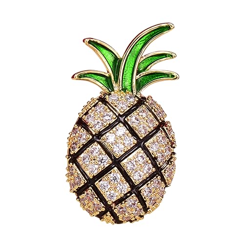 Healvian Ananas Brosche Aus Goldene Legierungsbrosche Formelles Accessoire Für Männer Und Frauen Halsschmuck Für Abendgarderobe Langlebiges Design von Healvian