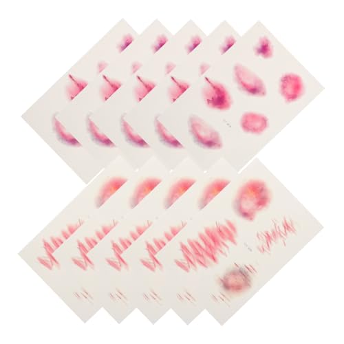 Healvian 10 Blatt Teiliges Halloween Wundtattoos Simulation Narbenaufkleber für Masquerade Party Make-up Erwachsene Realistische Blutige Wunden Sticker von Healvian