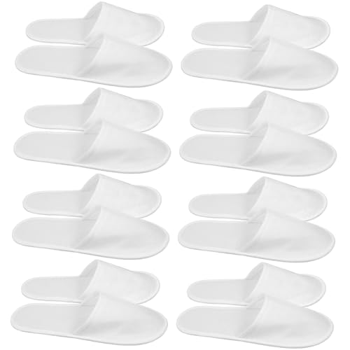 Healvian 10 Paare Einweg Hausschuhe Weiß Leichte Weiche Einmal Slipper für Hotel Spa Reise und Zuhause Praktische Universalgröße für Damen und Herren Hygienische Gästehausschuhe von Healvian
