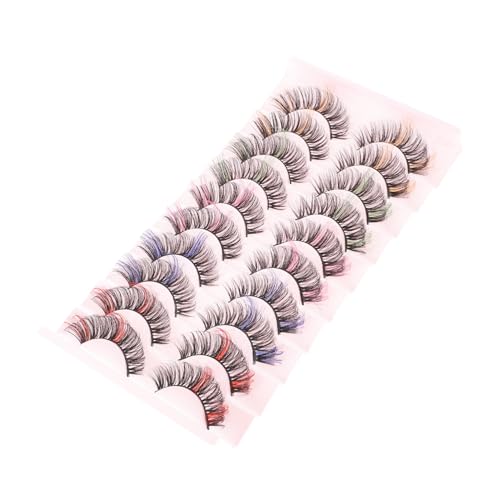 Healvian 10 Paare Falsche Wimpern für Frauen Natürliche Dichte Wiederverwendbare Wimpernverlängerungen mit Curl Bequem und Vielseitig für Make Up Party Hochzeit und Alltag Geeignet von Healvian