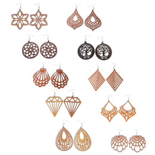 Healvian 10paare Tropfenohrringe Für Damen Holzohrringe Baumelnde Ohrringe Für Teenager-mädchen Ästhetische Ohrschmuck Statement-ohrringe Tropfenohrringe Für Teenager-mädchen Healvian 10paare Tropfenohrringe Für Damen Holzohrringe Baumelnde Ohrringe Für Teenager-mädchen Ästhetische Ohrschmuck Statement-ohrringe Tropfenohrringe Für Teenager-mädchen von Healvian