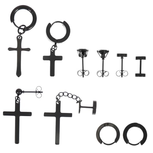 Healvian 10 Paare Ohrringe für Herren Ohrstecker im Cross Design Rostfrei Langlebig für Besondere Anlässe Styles Healvian 10 Paare Ohrringe für Herren Ohrstecker im Cross Design Rostfrei Langlebig für Besondere Anlässe Styles von Healvian