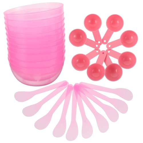 Healvian 10 Sätze Rührschüsseln aus Kunststoff mit Spatel und Löffel Vielseitiges Kosmetik Werkzeug für DIY Masken Serum und Lotion Kompakt für Zuhause und Reisen von Healvian