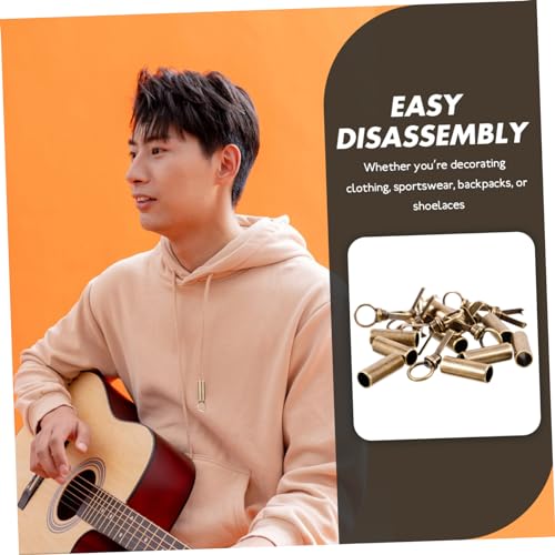 Healvian 10 Sätze Teiliges Kordelstopper in Bronze Langlebige Endkappen für Hoodie Jacken und Schuhbänder Installieren Leichte Zugband Endstücke für DIY Sportbekleidung und Sneaker von Healvian