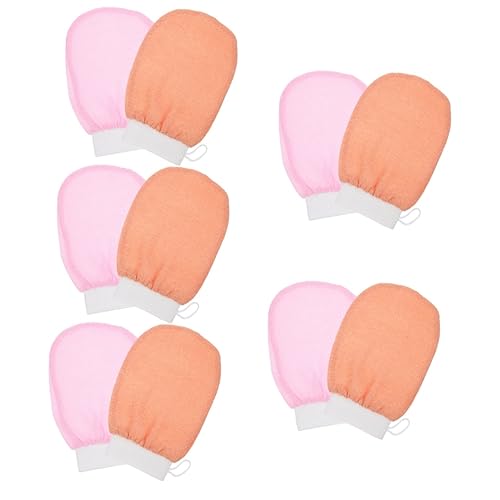 Healvian 10 Stk Handschuhe schrubben Kinderhandschuhe Kinderunterwäsche exfoliating glove exfoliate gloves Badehandschuhe Hautreinigungsmittel ein Bad nehmen Aufkleber auf der Brust Mädchen von Healvian