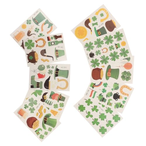 Healvian 10stücke Mädchen Kleeblatt Gesicht Aufkleber Temporäre Selbstklebende Sticker Für Patrick's Day Und Irische Festivals Hautfreundlich Und Spaß Für Mädchen von Healvian