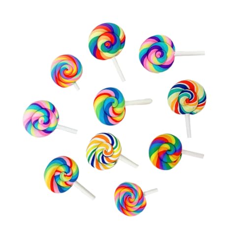Healvian 10 Stück Bunte Lutscher Broschen aus Kunststoff und Metall Lustige Leichte Anstecknadeln für Kleidung und Taschen Accessoires für Damen Zufällige Muster von Healvian
