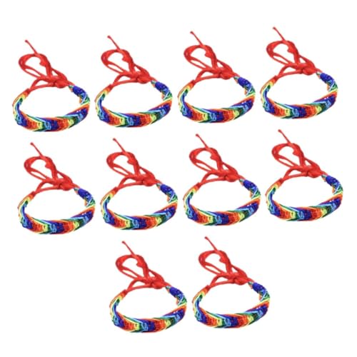 Healvian 10 Stück Buntes Handgewebtes Armband Teilig Handgefertigte Freundschaftsarmbänder für Schmuckstück für Partys und Alltag Langlebig und Healvian 10 Stück Buntes Handgewebtes Armband Teilig Handgefertigte Freundschaftsarmbänder für Schmuckstück für Partys und Alltag Langlebig und von Healvian