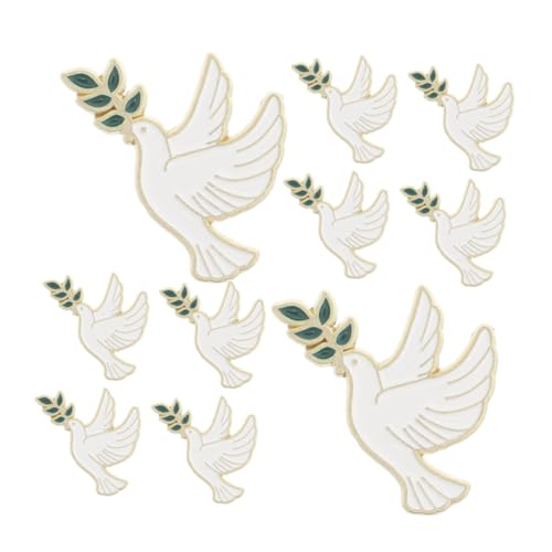 Healvian 10 Stück Friedenstaube Brosche mit Olivenzweig Metall Anstecker für Jacken Pullover und Schals Stilvolles Accessoire für Damen von Healvian