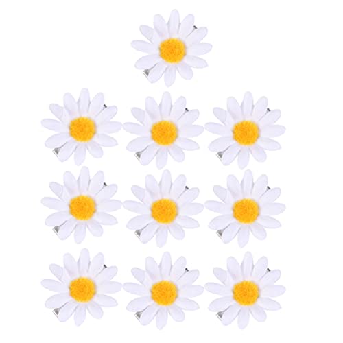 Healvian 10 Stück Gänseblümchen Haarspangen Blumen Haarnadeln Kleine Sonnenblumen Haarspangen Süße Daisy Haarnadeln Blumen Haarband Damen Blumen Haarschmuck von Healvian